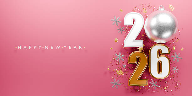 istock Happy New Year 2026 design. 3d render. 2247738052