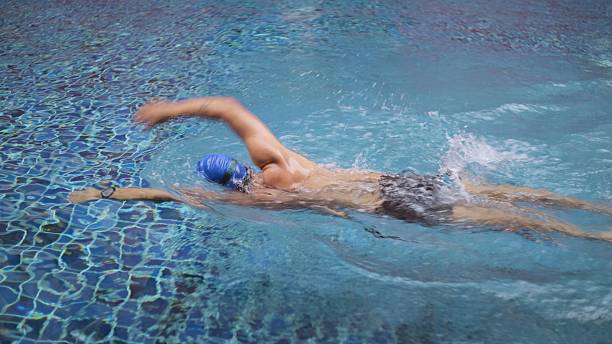 istock Asian man training swimming in pool preparing for triathlon competition. 2247741672