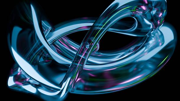 istock Fluid liquid blue glass shapes and spheres abstract background. 3d illustration 2247742526