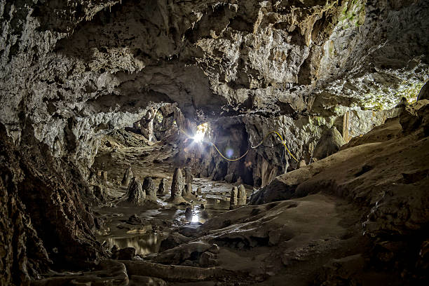Interior of Polovragi cave, Gorj, Romania