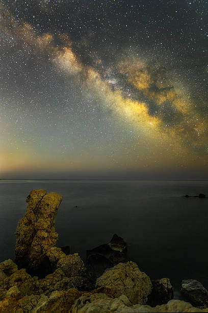 istock Aphrodite's Rocks at Petra tou Romiou at night with Milky Way 2247756617
