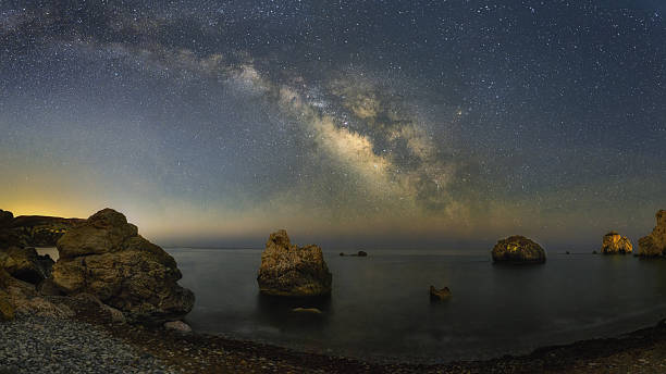 istock Aphrodite's Rocks at Petra tou Romiou at night with Milky Way 2247756674