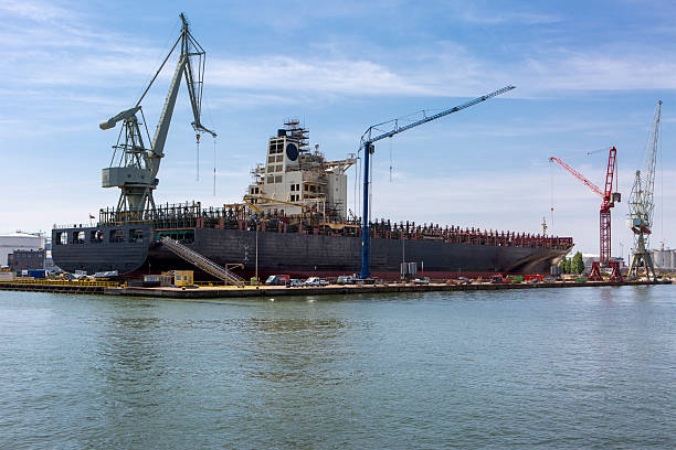 istock Port of Antwerp, shipyard and large cranes 2247758460