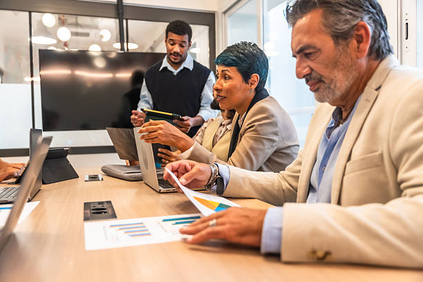 istock Business colleagues collaborating on strategy during a corporate meeting 2247758824
