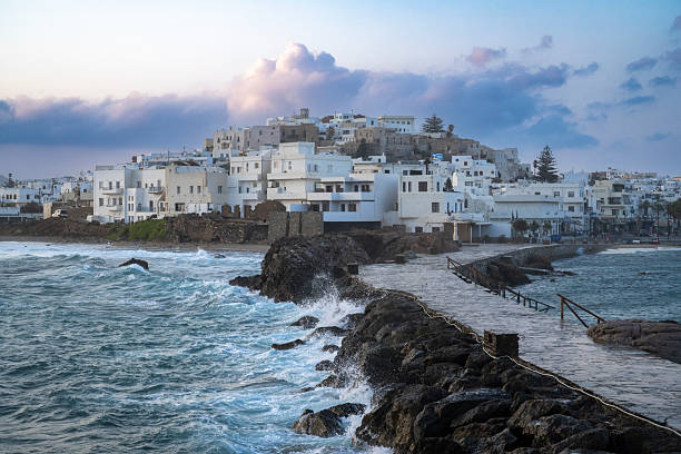 istock Waves Crashing Along the Path to Naxos Old Town 2247758873