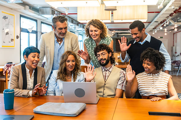 istock Diverse business team collaborating during video call in office 2247758963