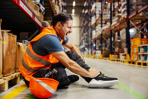 istock Warehouse worker suffering painful leg injury at work 2247764164