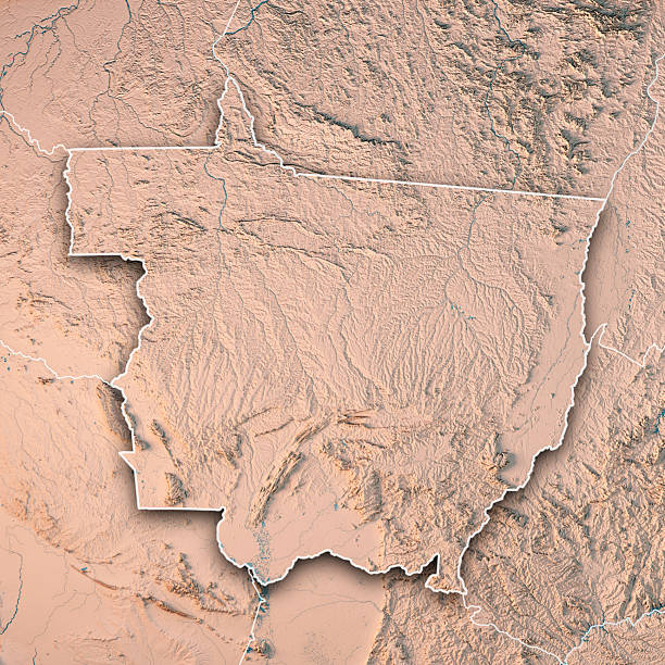 istock Mato Grosso Brazil Topographic Map 3D Render Neutral Border 2247765320