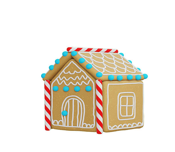 istock Gingerbread house on white background. Christmas cookies and candy. 3d render illustration. 2247765857