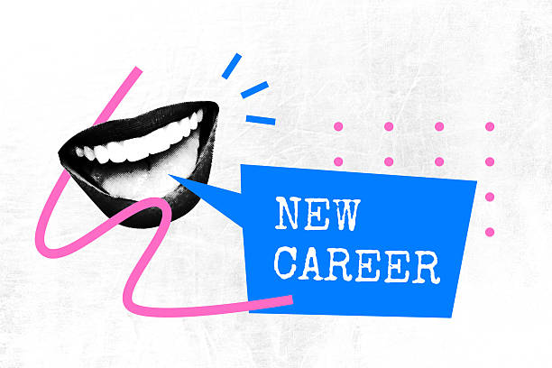 istock Creative design composite artwork collage of mouth lips smiel speech cloud message new career fired jobless conflict employment failure 2247767915