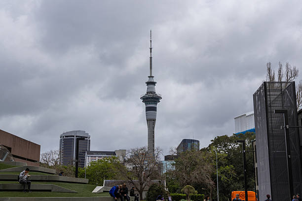Auckland, New Zealand - October 7, 2025: Auckland city view from the University of Auckland.
