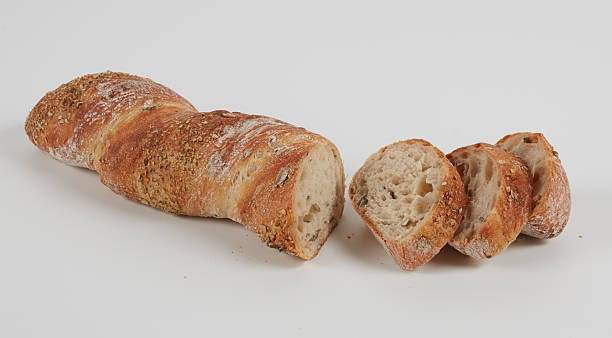 istock Long spiral bread sticks, sliced isolated nature background with clipping path 2247773862
