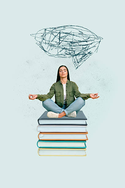 istock Collage of smiling young student standing confidently beside stack of book symbolizing study knowledge education 2247775130