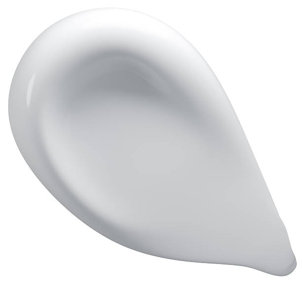 istock Smooth, white cosmetic cream swirl texture against a light gray background, highlighting the luxurious, thick, and glossy consistency of a skincare product, moisturizer, or foundation sample. 2247776451