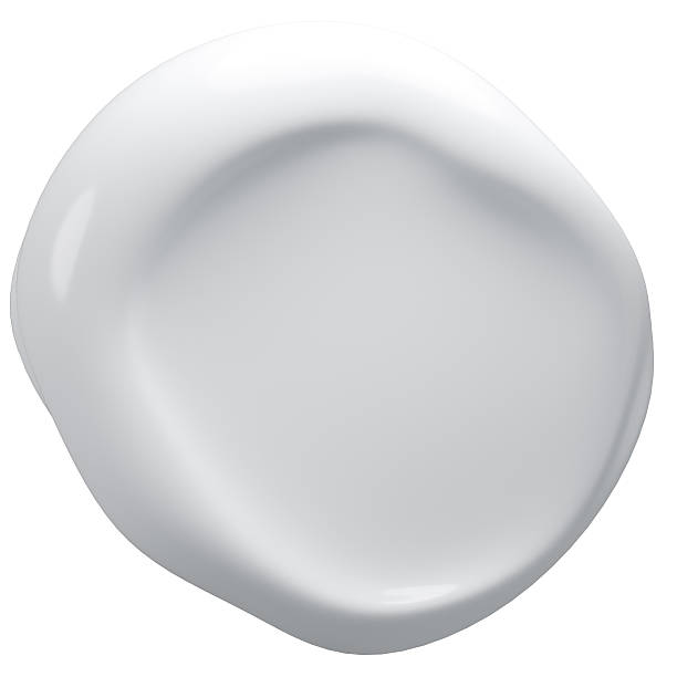 istock Perfectly rounded white cosmetic cream drop showing a smooth, glossy, and thick texture, isolated on a light gray background, suitable for luxury beauty product promotion 2247776453