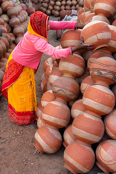 istock Pottery Stacks at a Market — Jaipur, India 2247776766