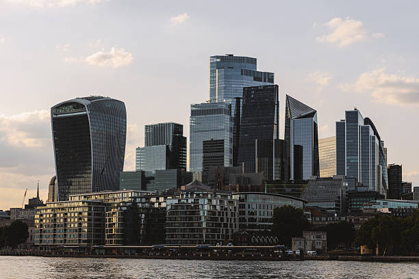 istock Modern London Skyline with Skyscrapers at Sunset 2247777624