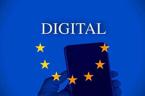 istock Digital services act (DSA) concept: enter key on computer keyboard with europe flag, and the text DSA Digital Services Act 2247780487