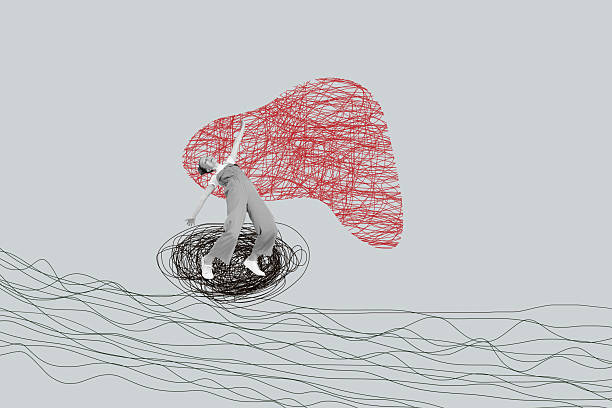 istock Whimsical collage with person on abstract doodle sketches entrepreneur imagination fun cartoon dance leisure rest emotion 2247781663