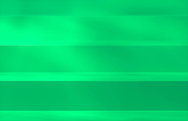 Green background with staircase for product display. Christmas and celebration background.