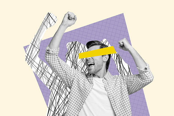 istock Contemporary art collage of anonym angry man scream scribble shadow strike agitation protester rebellion activist propaganda 2247782527