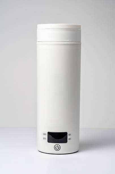 istock Elegant white smart thermos with digital temperature control, perfect for drinks. 2247783950