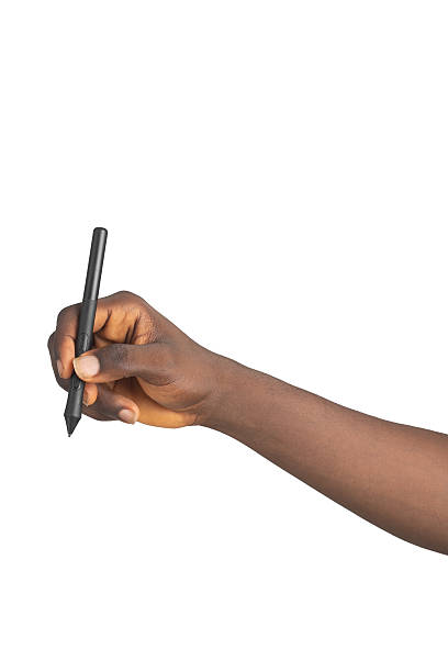 istock Black Hand Holding Stylus for Drawing or Writing 2247784453