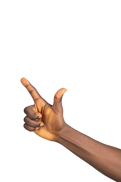 istock Black Hand Pointing Finger Upward and to the Right 2247784455