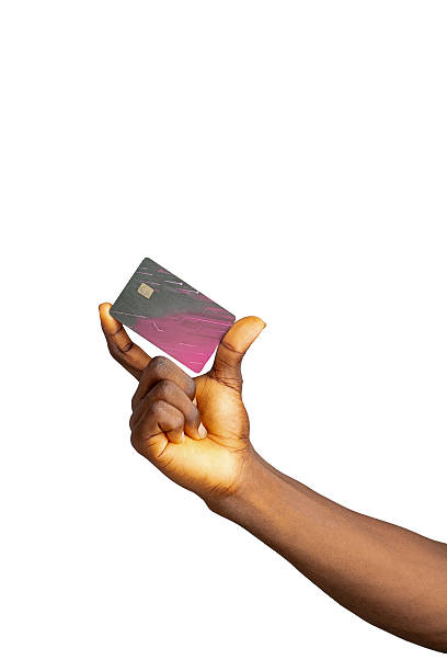 istock Black Hand Pinching Credit Card Abstract Design 2247784566