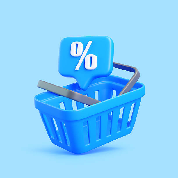 istock Blue Shopping Basket with Percent Discount Symbol 2247789509