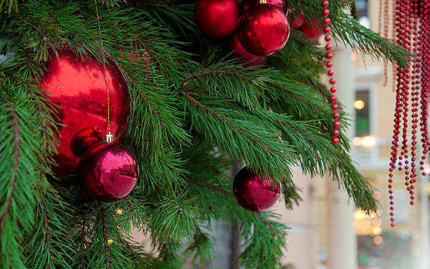 istock Festive pine tree decoration captured with a cozy, bokeh-filled Christmas background. 2247803238