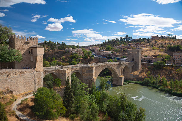 Roman Bridge and Cathedral, Coria, Caceres province, Extremadura, Spain