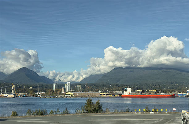 North Van mountains, clouds and dappled sky