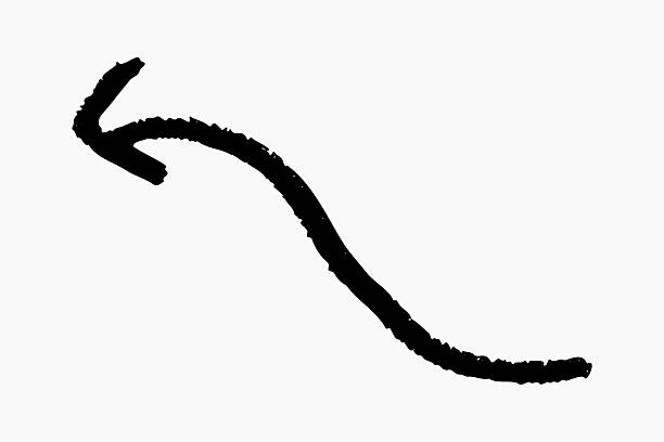 istock Freehand charcoal doodle arrow with soft smudged shading, vector marker drawing for diagram symbols, hand drawn curved line 2247819094