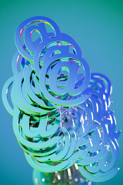 istock Reflective at signs (@) on a heap. Concept for 