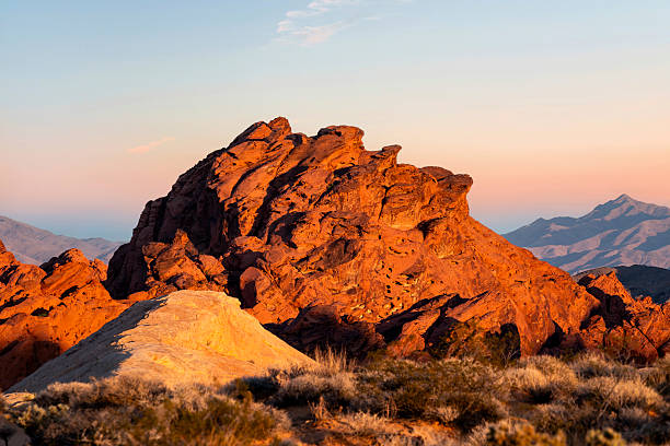 istock Sunset & blue hour over the red sandstone formations - Valley of Fire State Park - Nevada 2247830015