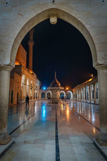 istock Mevlid Halil Mosque courtyard reflecting lights at night 2247833210