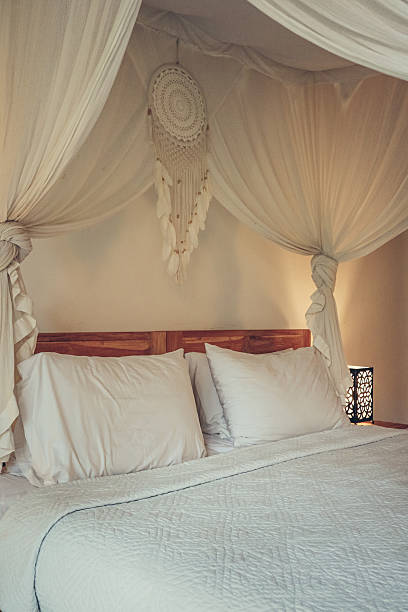 istock Traditional balinese cozy canopy bed 2247834363