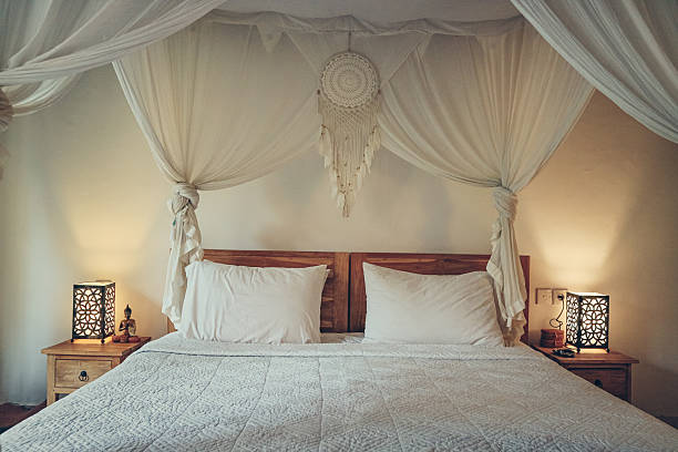istock Traditional balinese cozy canopy bed 2247834364