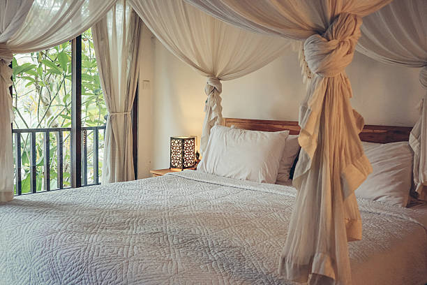 istock Traditional balinese cozy canopy bed 2247834371