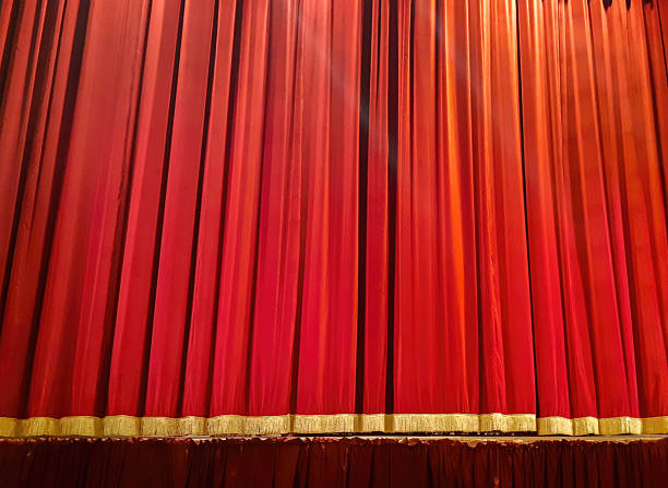 istock Red velvet stage curtain closing theater performance 2247855863