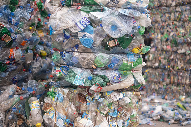 istock Industrial Recycling Facility with Plastic Bottle Bundles 2247856565