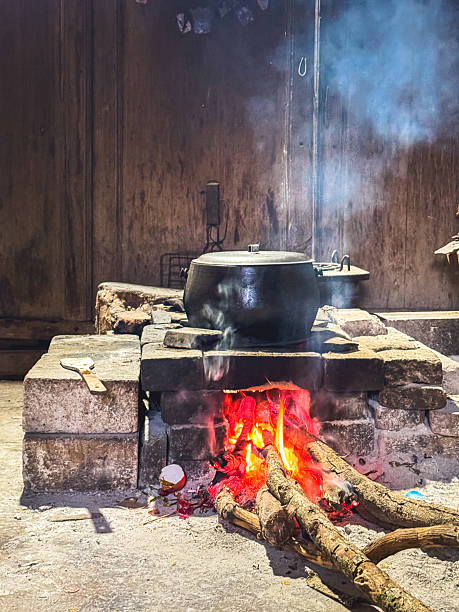 istock Traditional Javanese Wood-Fired Clay Stove (Tungku) for Cooking, Cultural Kitchen Tool from East Java 2247858981