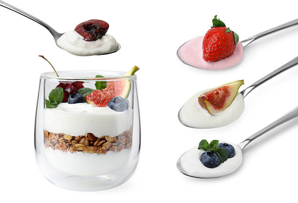 istock Different delicious yogurts isolated on white, set 2247873479