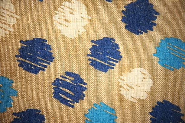 istock Blue-White Polka Dot Fabric Background, Close-Up, Copy Space 2247875496