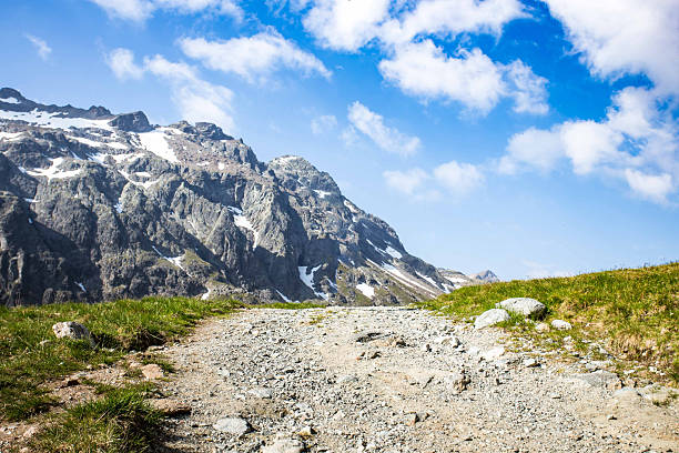 landscape of cloudy sky with summer alps mountain view in Austria.