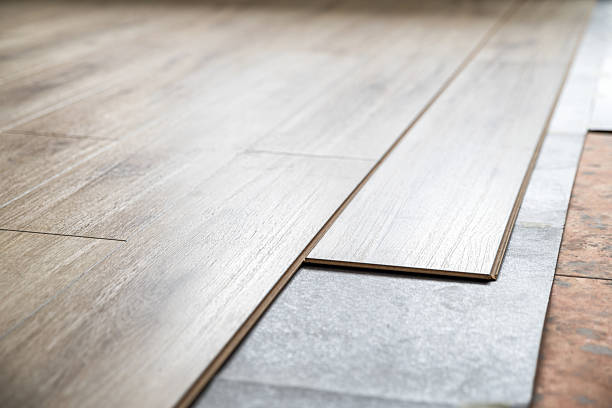 istock Installation of a new laminate floating floor 2247885501