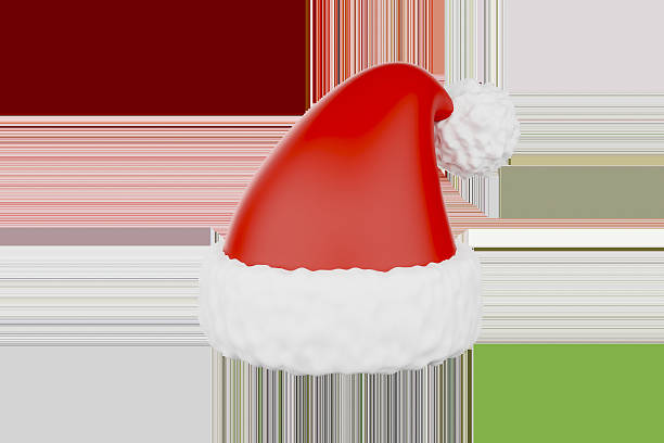 a red and white Santa hat on white background