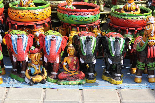 istock Colorful Indian Handcrafted Statues & Pottery Decor Collection 2247887272