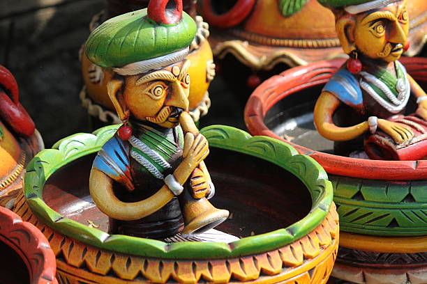 Colorful Traditional Indian Clay Figurines | Handcrafted Rajasthani Pottery Art Display